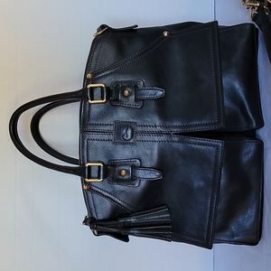 Dooney & Bourke Clayton black Florentine leather shoulder handbag